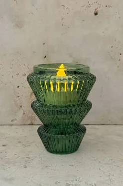 Cristina Oria Candelabros Y Portavelas^Portavelas Mini De Cristal Con Diseño De Árbol Verde