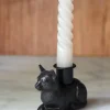 Cristina Oria Candelabros Y Portavelas^Portavelas Negro Con Diseño De Gato