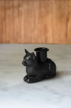 Cristina Oria Candelabros Y Portavelas^Portavelas Negro Con Diseño De Gato