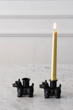 Cristina Oria Candelabros Y Portavelas^Portavelas Negro Con Diseño De Terrier