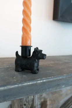 Cristina Oria Candelabros Y Portavelas^Portavelas Negro Con Diseño De Terrier
