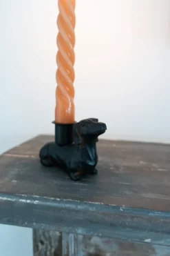 Cristina Oria Candelabros Y Portavelas^Portavelas Negro Con Diseño De Teckel