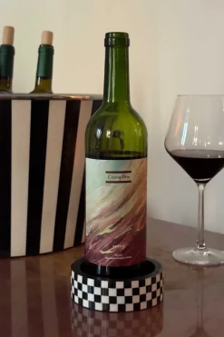 Cristina Oria Gadgets De Vino^Posa Botellas De Resina Con Diseño De Cuadros Blancos Y Negros
