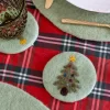 Cristina Oria Posavasos Y Servilleteros^Posavasos De Fieltro Verde Con Diseño De Árbol De Navidad