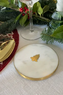 Cristina Oria Posavasos Y Servilleteros^Posavasos Mármol Blanco Con Figura De Árbol