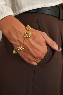 Cristina Oria Joyas Co|Joyas Co^Pulsera Dorada Con Diseño De Borlones