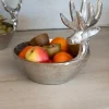 Cristina Oria Piezas Decorativas^Recipiente Plateado Mediano Con Diseño De Ciervo