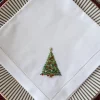 Cristina Oria Servilletas Y Accesorios^Servilleta Bordada A Mano Con Diseño De Árbol De Navidad