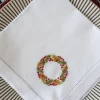 Cristina Oria Servilletas Y Accesorios^Servilleta Bordada A Mano Con Diseño De Corona De Navidad