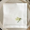 Cristina Oria Servilletas Y Accesorios^Servilleta Bordada A Mano Con Diseño De Libélula Verde