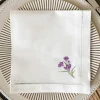 Cristina Oria Servilletas Y Accesorios^Servilleta Bordada A Mano Con Diseño De Flor Crocus Violeta