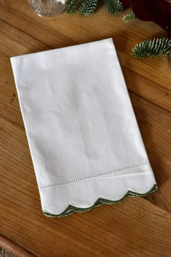 Cristina Oria Servilletas Y Accesorios^Servilleta Con Borde Ondulado Y Detalle De Vainica