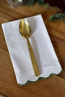 Cristina Oria Servilletas Y Accesorios^Servilleta Con Borde Ondulado Y Detalle De Vainica