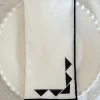 Cristina Oria Servilletas Y Accesorios^Servilleta Con Diseño De Sol Blanca Y Negra