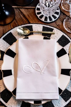 Cristina Oria Menaje Iniciales|Servilletas Y Accesorios^Servilleta De Algodón Con Detalle Vainica Inicial A