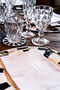 Cristina Oria Servilletas Y Accesorios|Menaje Iniciales^Servilleta De Algodón Con Detalle Vainica Inicial R