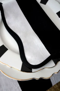 Cristina Oria Servilletas Y Accesorios^Servilleta Rayas Blancas Y Negras
