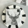 Cristina Oria Servilletas Y Accesorios^Servilletas Ciervo Blanco Y Negro Grandes