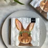 Cristina Oria Servilletas Y Accesorios^Servilletas Conejo Con Corona De Flores Verdes Grandes