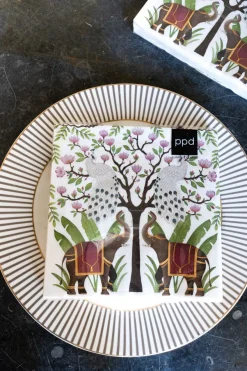 Cristina Oria Servilletas Y Accesorios^Servilletas Elefantes Y Pavos Reales Grandes