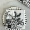 Cristina Oria Servilletas Y Accesorios^Servilletas Flor Blanca Y Negra Grandes