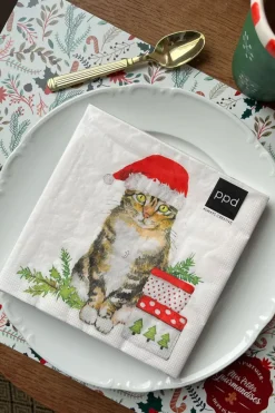 Cristina Oria Servilletas Y Accesorios^Servilletas Gato de Navidad Grandes