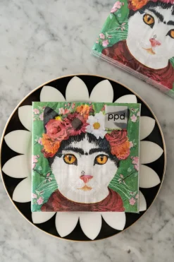Cristina Oria Servilletas Y Accesorios^Servilletas Gato Frida Pequeñas