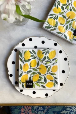 Cristina Oria Servilletas Y Accesorios^Servilletas Limones Y Hojas Pequeñas