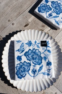 Cristina Oria Servilletas Y Accesorios^Servilletas Peonias Azules Grandes