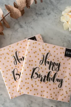 Cristina Oria Servilletas Y Accesorios^Servilletas Rosas Happy Birthday Grandes