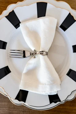 Cristina Oria Posavasos Y Servilleteros|Servilletas Y Accesorios^Servilletero Con Diseño De Tenedor Plateado