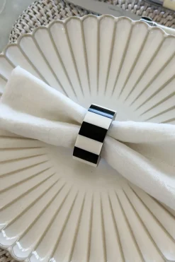 Cristina Oria Posavasos Y Servilleteros^Servilletero De Madera Y Resina Blanco Y Negro