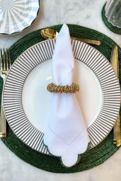 Cristina Oria Posavasos Y Servilleteros^Servilletero Dorado Bordado Con Cuentas