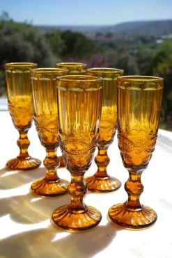 Cristina Oria Copas^Set 6 Copas Champagne De Diseño Ámbar