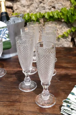 Cristina Oria Copas^Set 6 Copas Cristal Champagne Transparente Picos