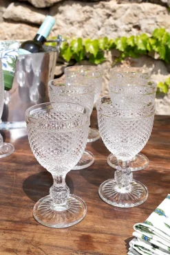 Cristina Oria Copas^Set 6 Copas Cristal Vino Transparente Picos