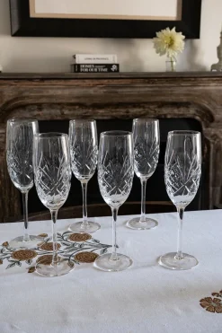 Cristina Oria Copas^Set 6 Copas De Champagne Cristal Espiga