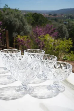 Cristina Oria Copas^Set 6 Copas De Helado Cristal Transparente Rombos