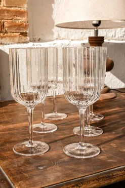 Cristina Oria Copas^Set 6 Copas De Vino Cristal Ondas