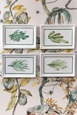 Cristina Oria Cuadros^Set 4 Cuadros Con Diseño De Hojas Verdes
