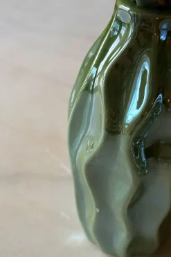 Cristina Oria Jarrones, Floreros Y Maceteros^Set 2 Floreros De Loza Esmaltada Verdes