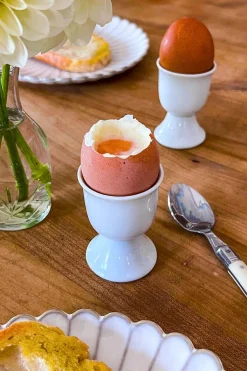 Cristina Oria Accesorios De Mesa^Set 2 Hueveras Cerámica Blanca