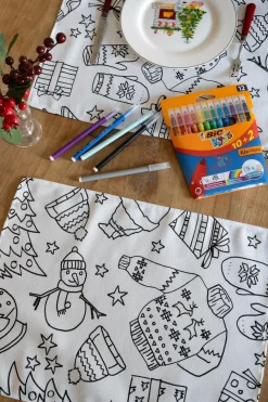 Cristina Oria Manteles Individuales|Minichef^Set 2 Individuales Coloreables Infantiles Con Motivos Navideños