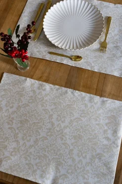 Cristina Oria Manteles Individuales|Manteles Antimanchas^Set 2 Manteles Individuales Con Diseño Jacquard Dorado