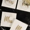 Cristina Oria Posavasos Y Servilleteros^Set 2 Posavasos De Mármol Con Diseño Mr & Mrs
