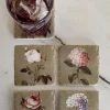 Cristina Oria Posavasos Y Servilleteros^Set 4 Posavasos De Mármol Diseño Flores