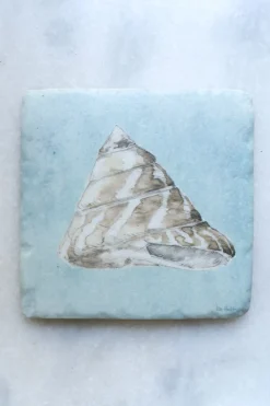 Cristina Oria Posavasos Y Servilleteros^Set 4 Posavasos De Mármol Diseño Conchas