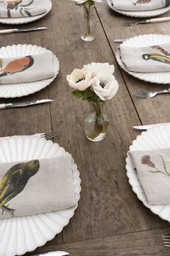 Cristina Oria Servilletas Y Accesorios^Set 6 Servilletas De Lino Con Diseño De Aves