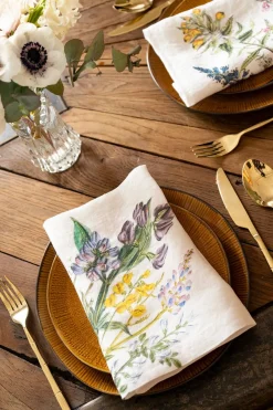 Cristina Oria Servilletas Y Accesorios^Set 6 Servilletas De Lino Con Diseño De Flores Silvestres