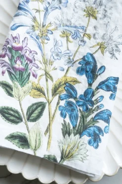 Cristina Oria Servilletas Y Accesorios^Set 6 Servilletas De Lino Con Diseño De Flores Azules